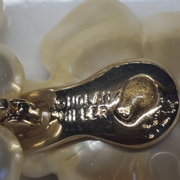 Nolan Miller Glamour Collection Simulated Pearl Necklace and Flower Enhancer NIB - Picture 6 of 8